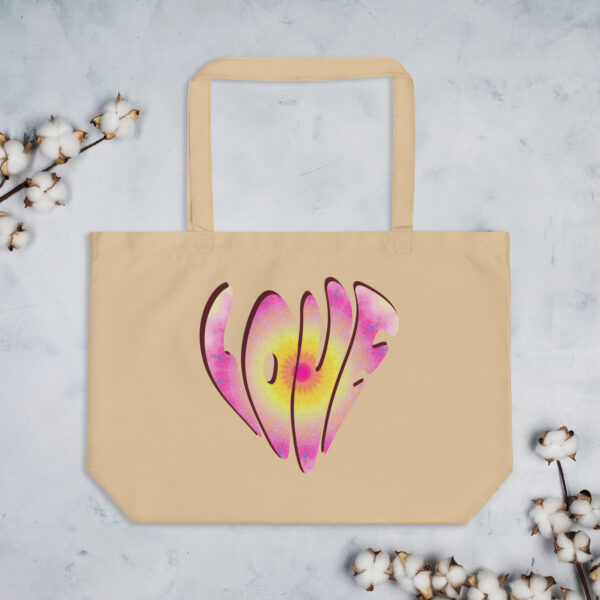 Love large organic tote bag - Image 3