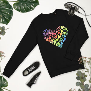 Watercolor Organic Heart Sweatshirt Valentine's Day