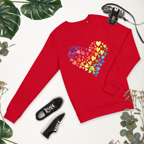 Watercolor Organic Heart Sweatshirt Valentine's Day - Image 2