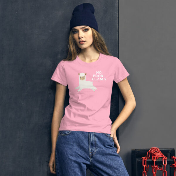 Women's short sleeve t-shirt No Prob llama | Ladies Funny Graphic Tee - Animal Lover Gift, Llama Shirt, Pet Lover Gift - Image 4