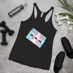 Trans Flag Brick Design Racerback Tank