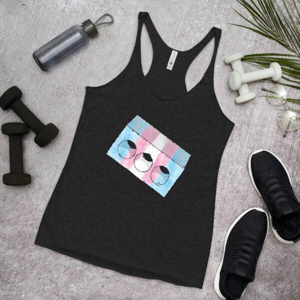 Trans Flag Brick Design Racerback Tank
